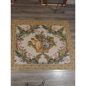 Vintage picture framed woven bowl of fruit Wall Hanging/Tapestry 31x52